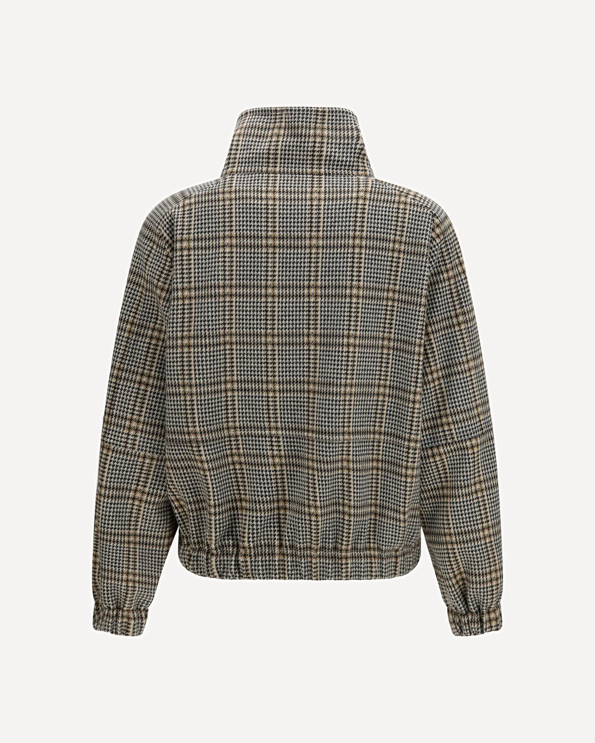 Check jersey Bomber Jacket - BEIGE | Cheap Luxury Handbags Store,