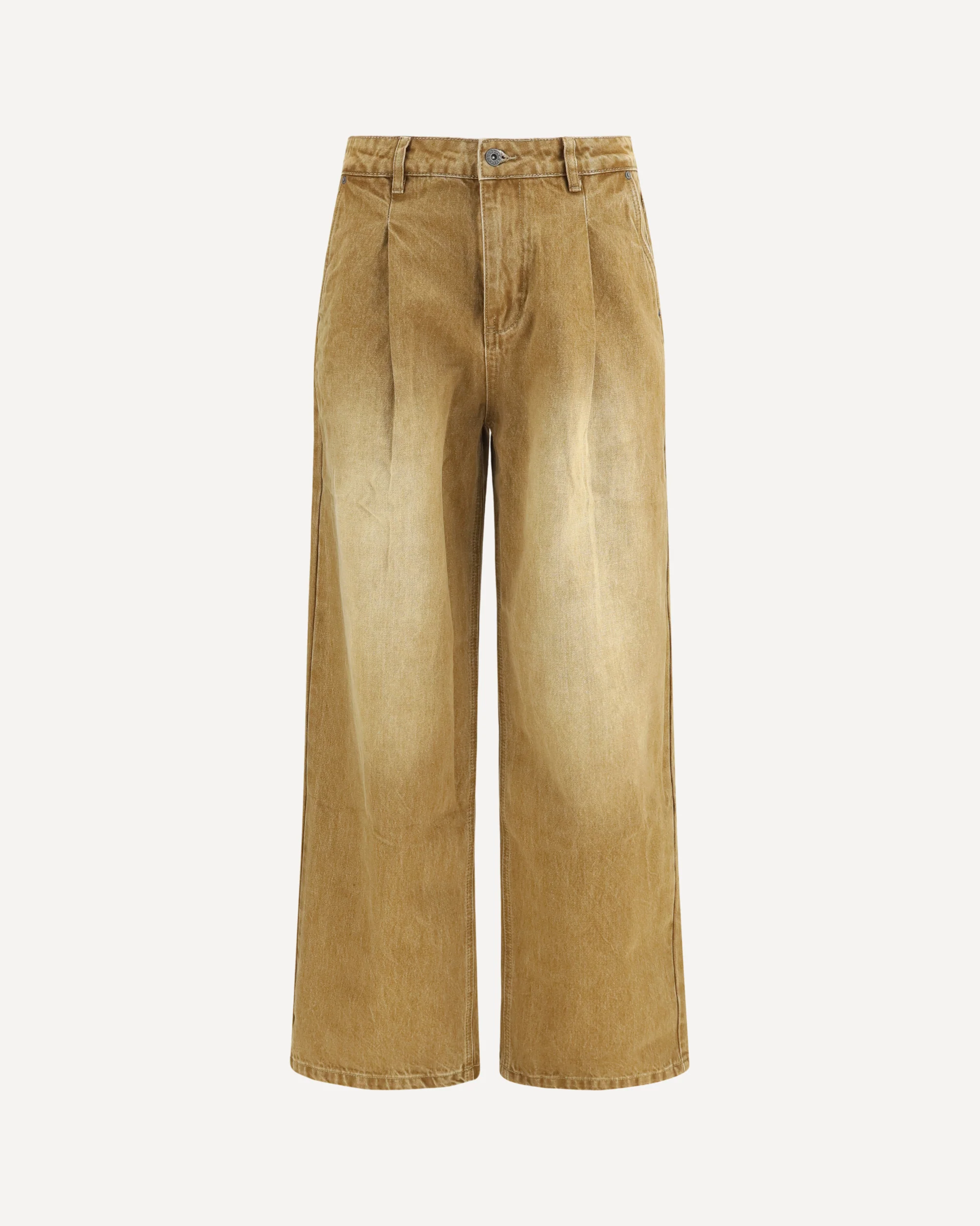 Wide-leg cotton Jeans - BEIGE | Cheap Luxury Handbags Store,