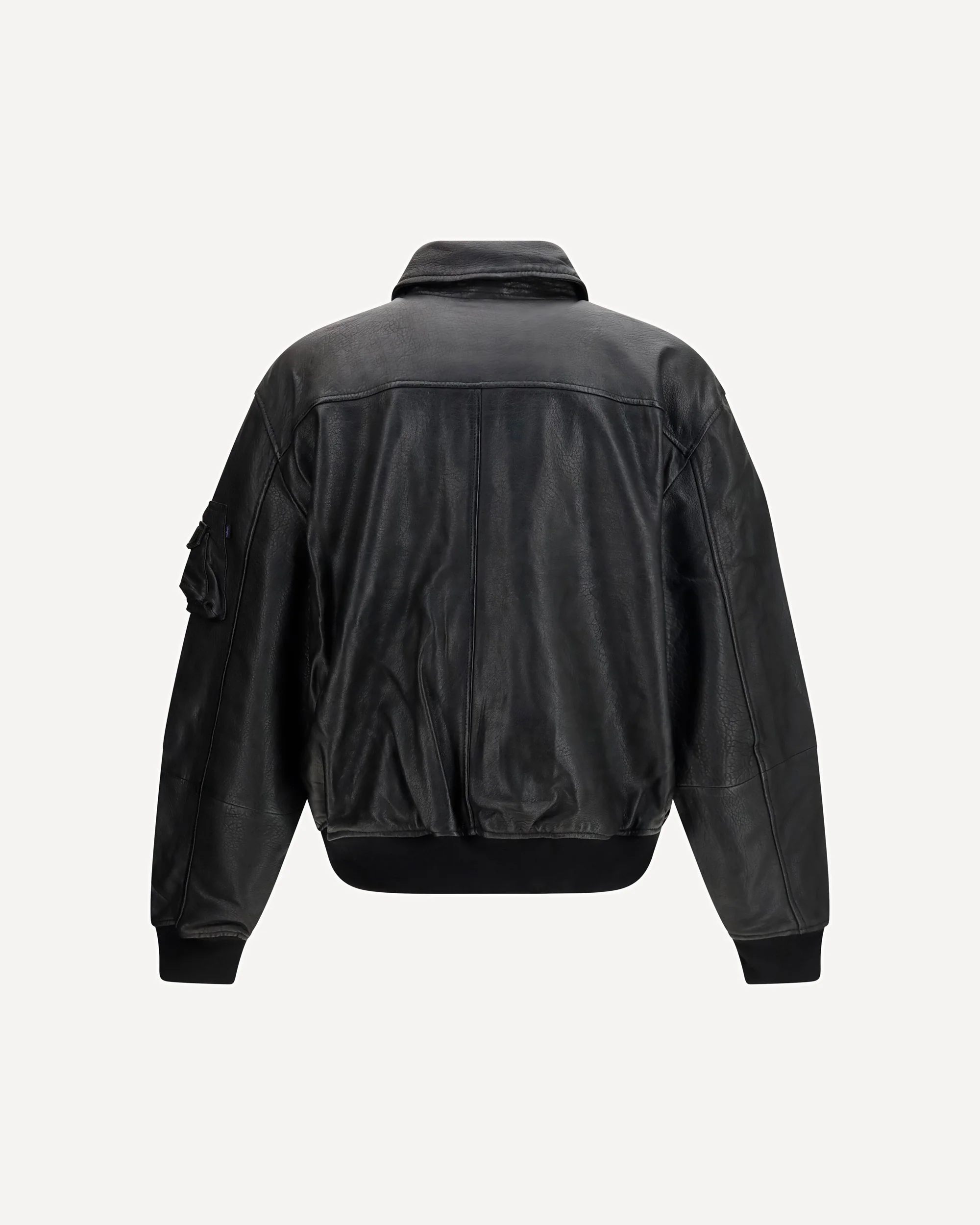 CWU-36/P leather UV Bomber Jacket - BLACK | Cheap Luxury Handbags Store,