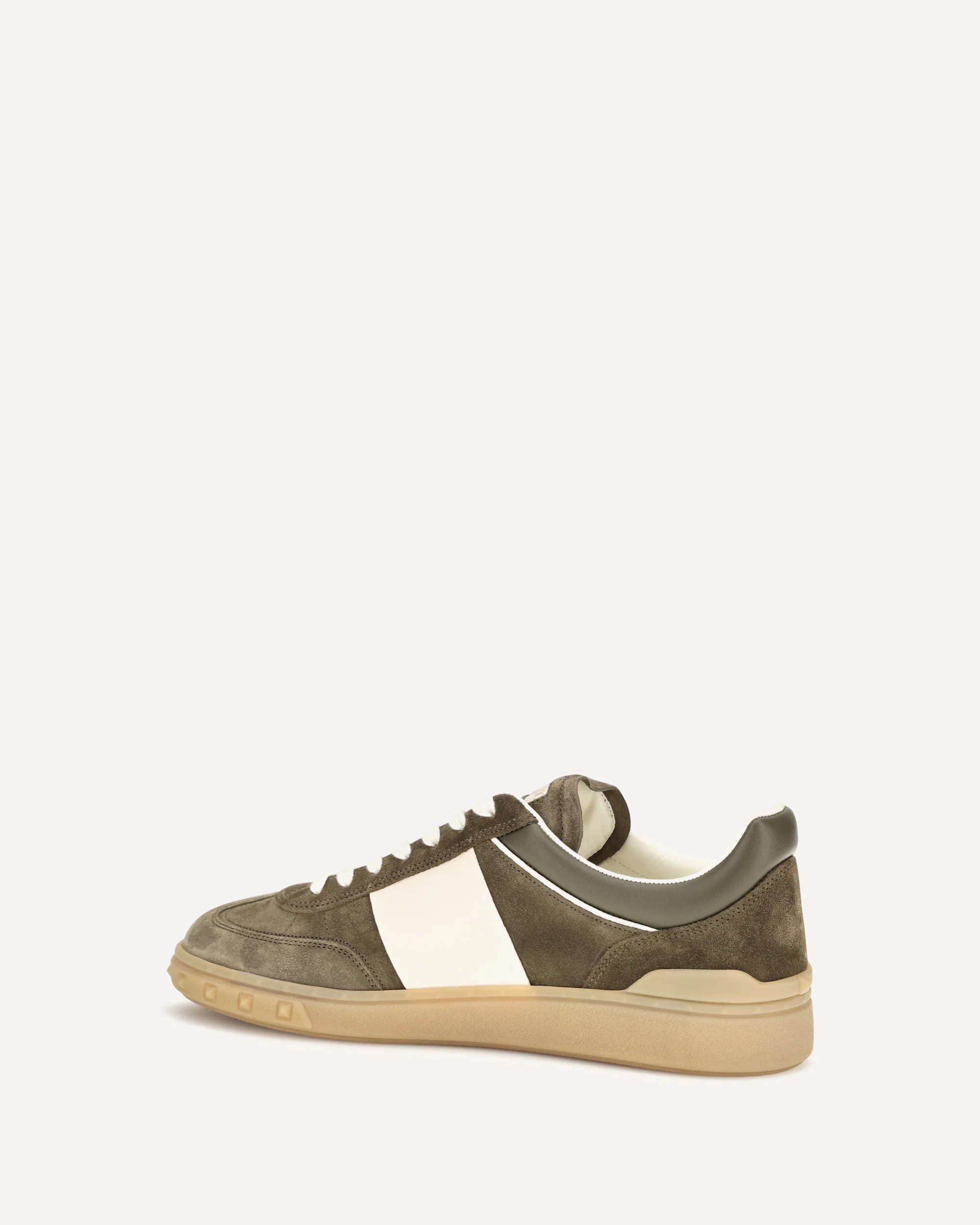 Low Top Upvillage Sneakers in suede split leather and nappa calfskin - KHAKI  | Cheap Luxury Handbags Store,