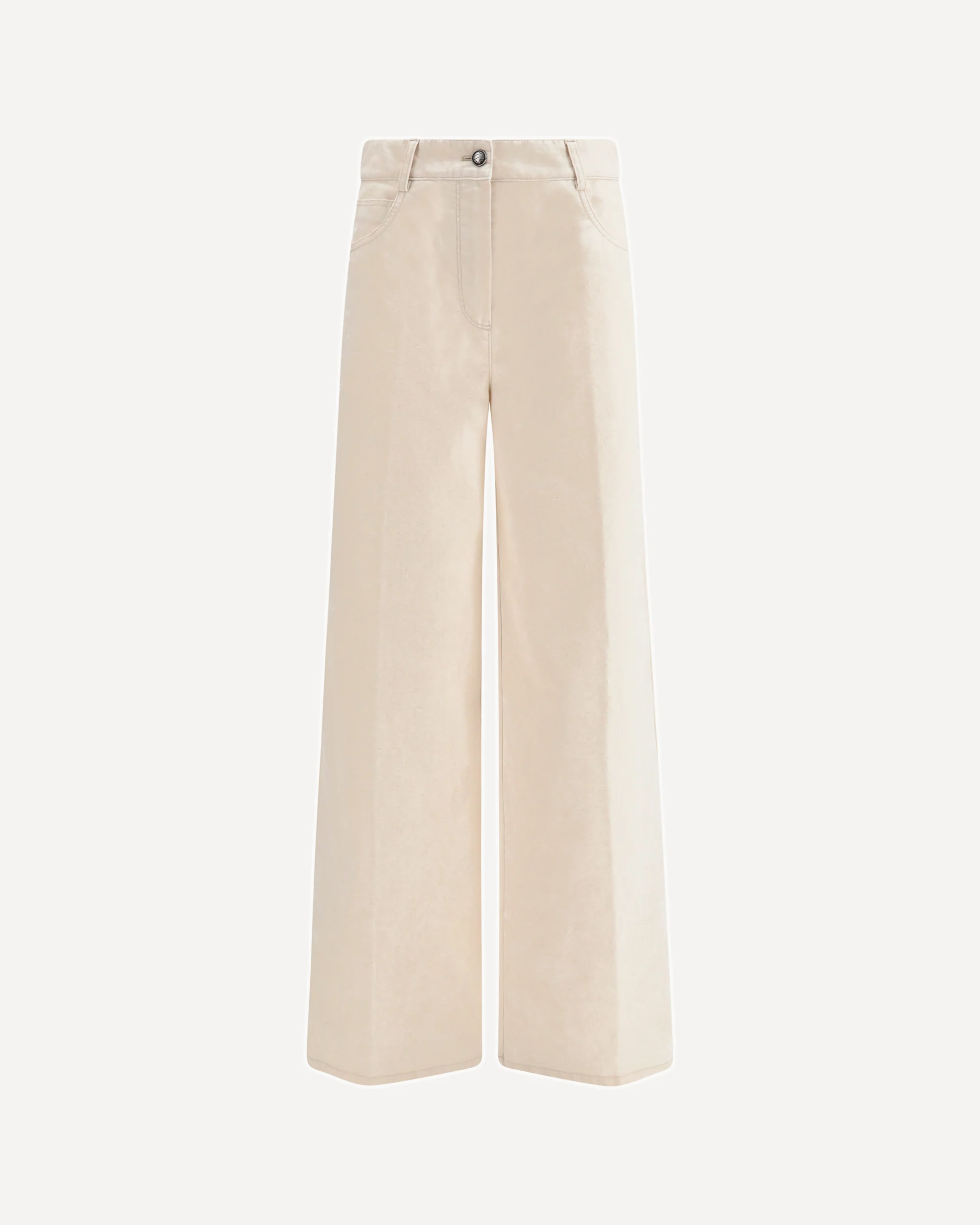 Wide leg Jeans in flocked denim - WHITE | Cheap Luxury Handbags Store,