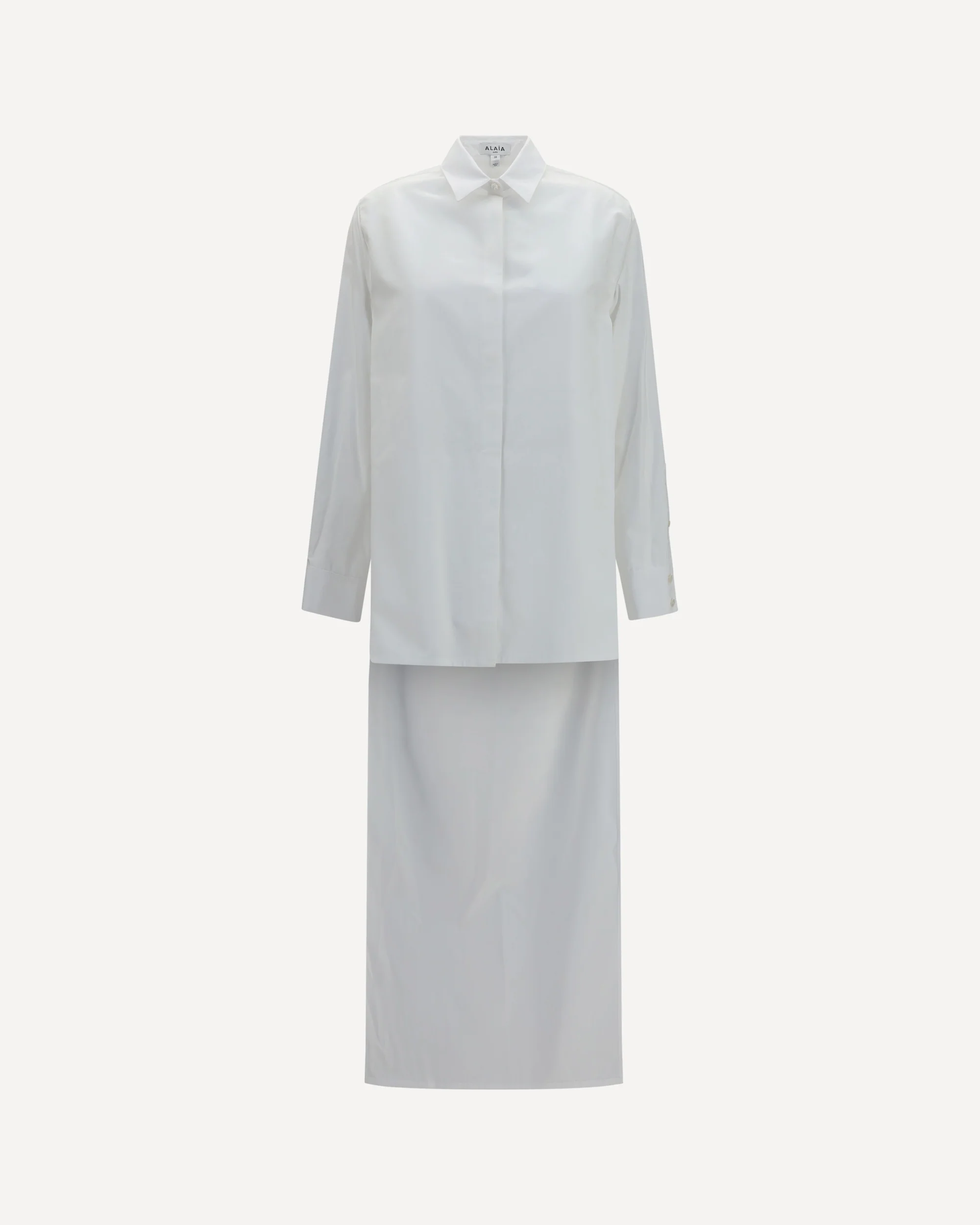Asymmetric cotton poplin Shirt - WHITE | Cheap Luxury Handbags Store,