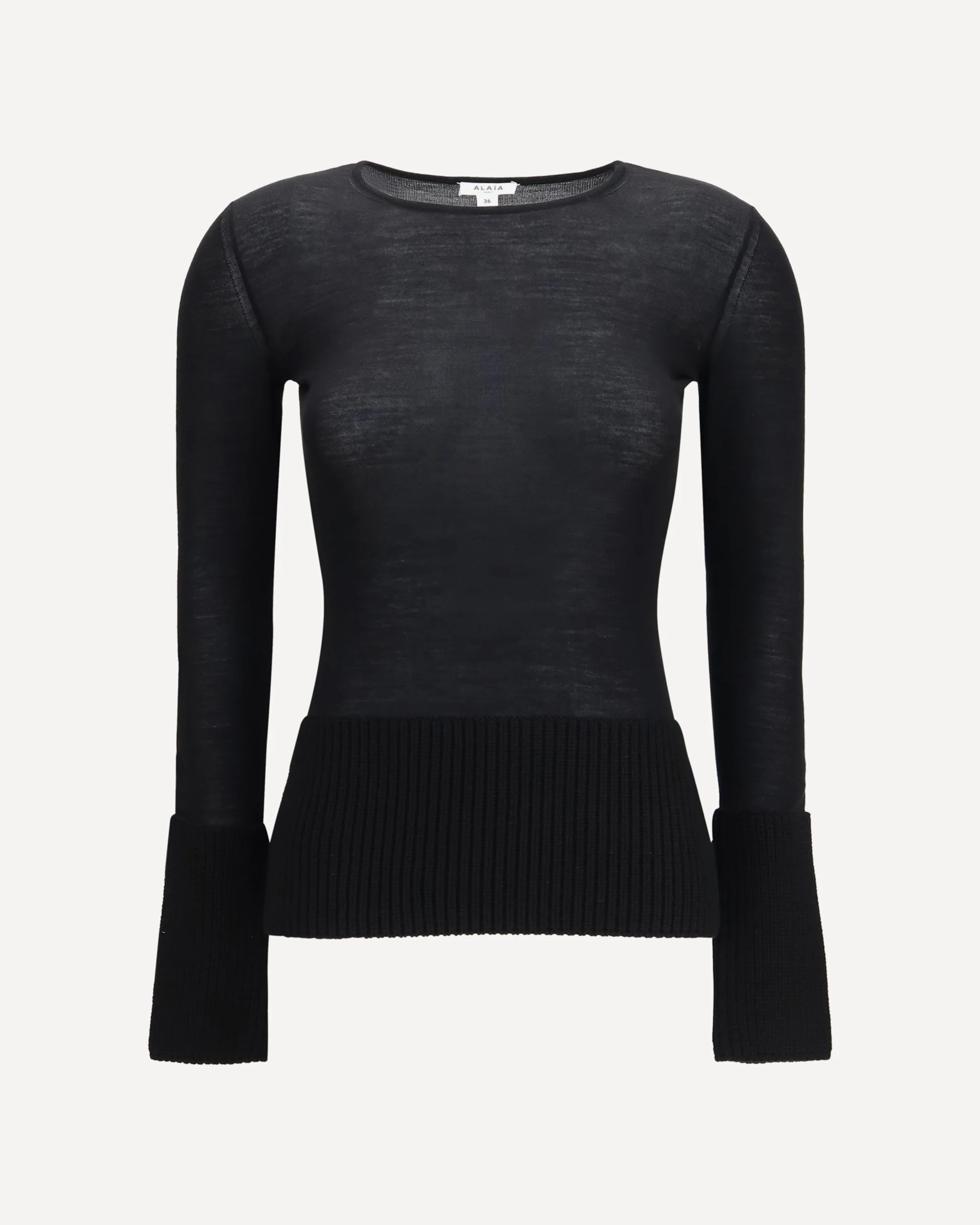 Merino wool crewneck Top - BLACK | Cheap Luxury Handbags Store,