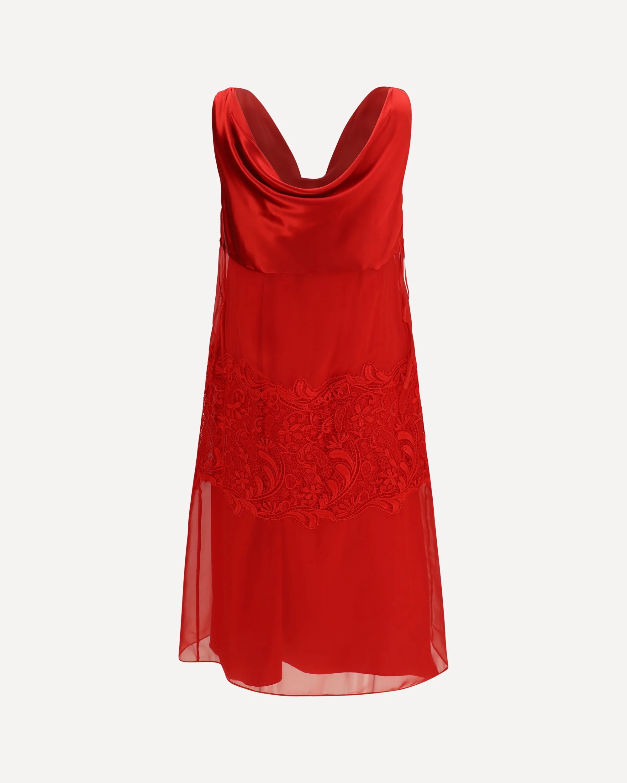 Draped lace Dress - RED | Cheap Luxury Handbags Store,