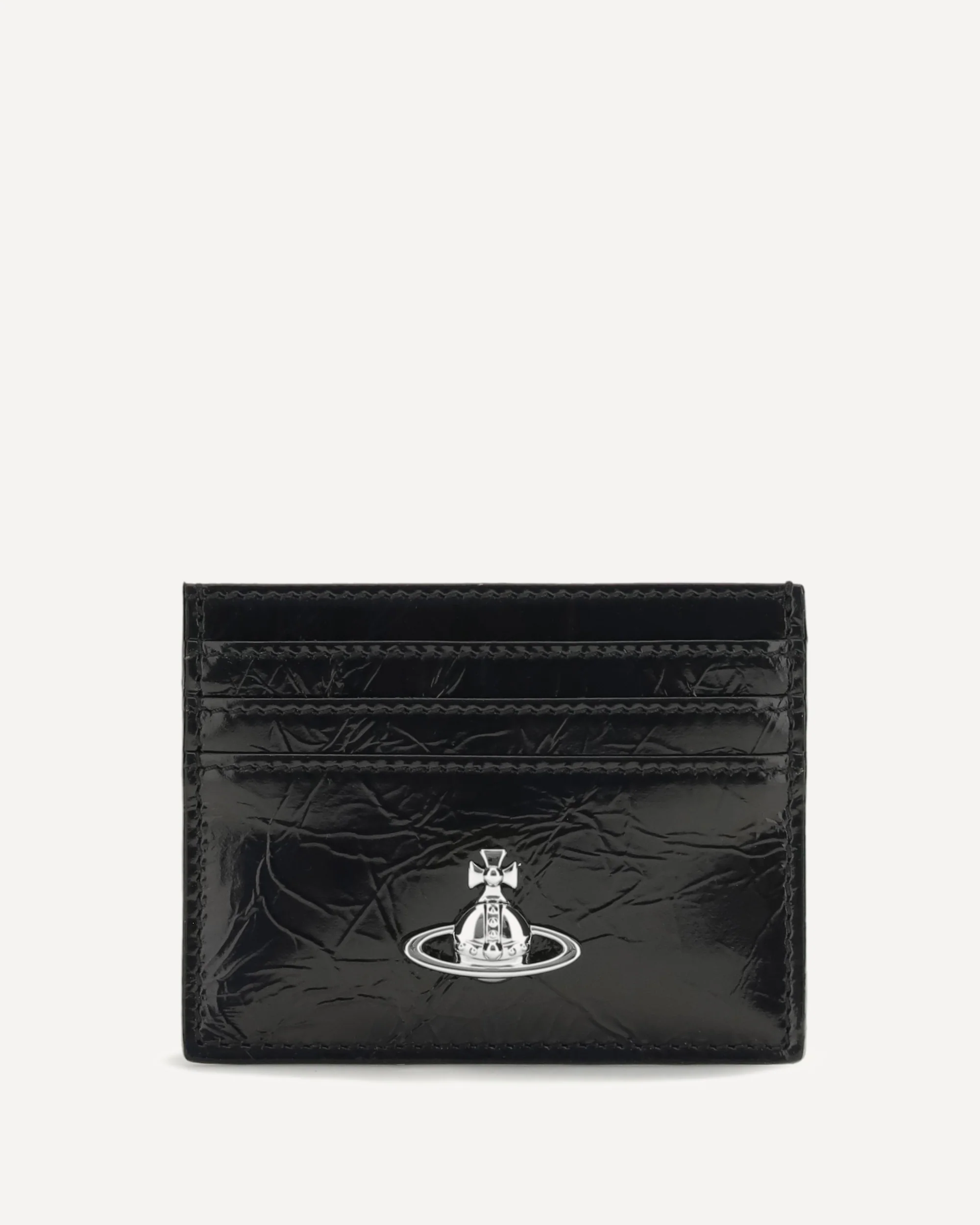Leather Card Holder with Orb logo - BLACK | Cheap Luxury Handbags Store,
