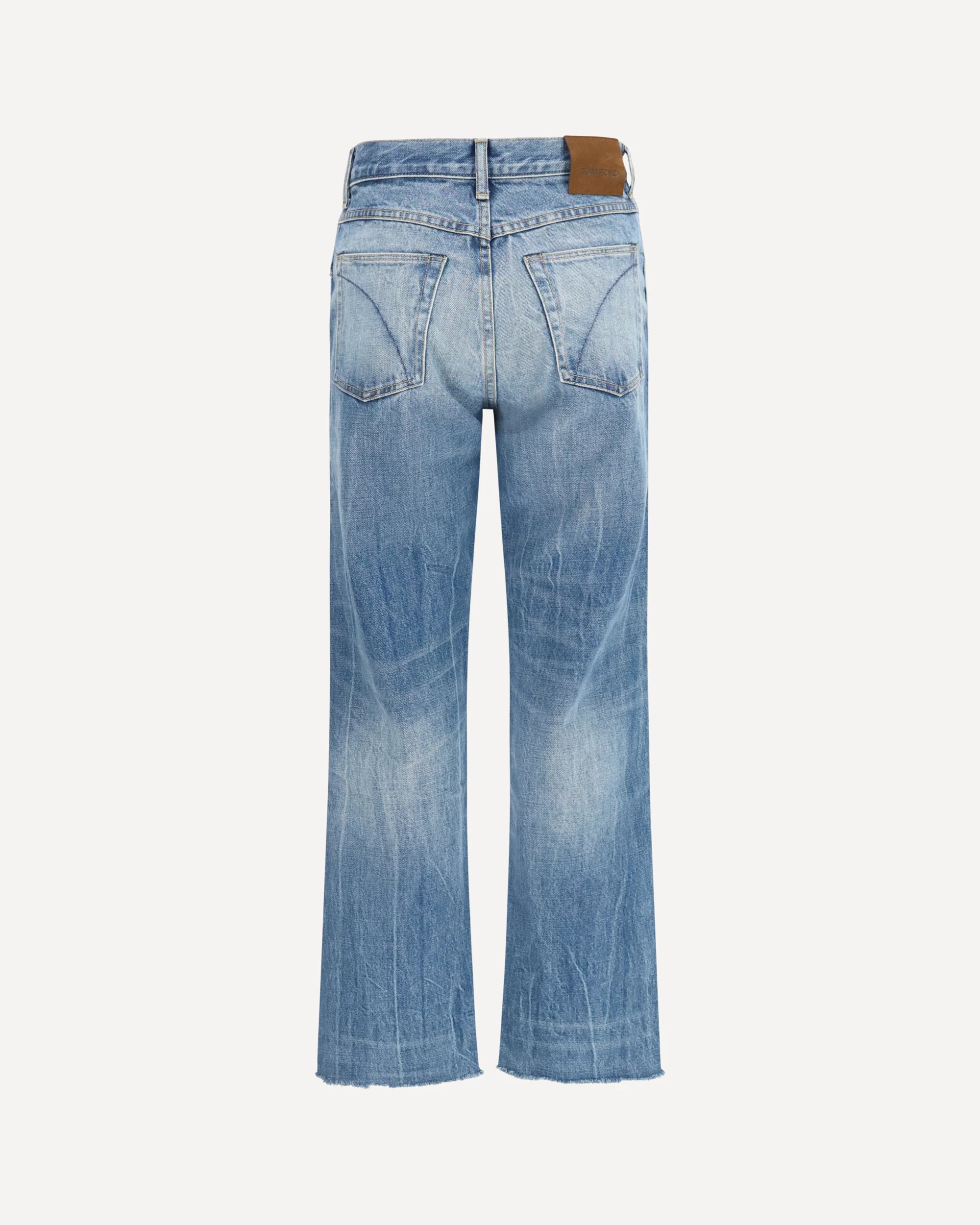Washed denim cigarette Jeans - LIGHT BLUE | Cheap Luxury Handbags Store,