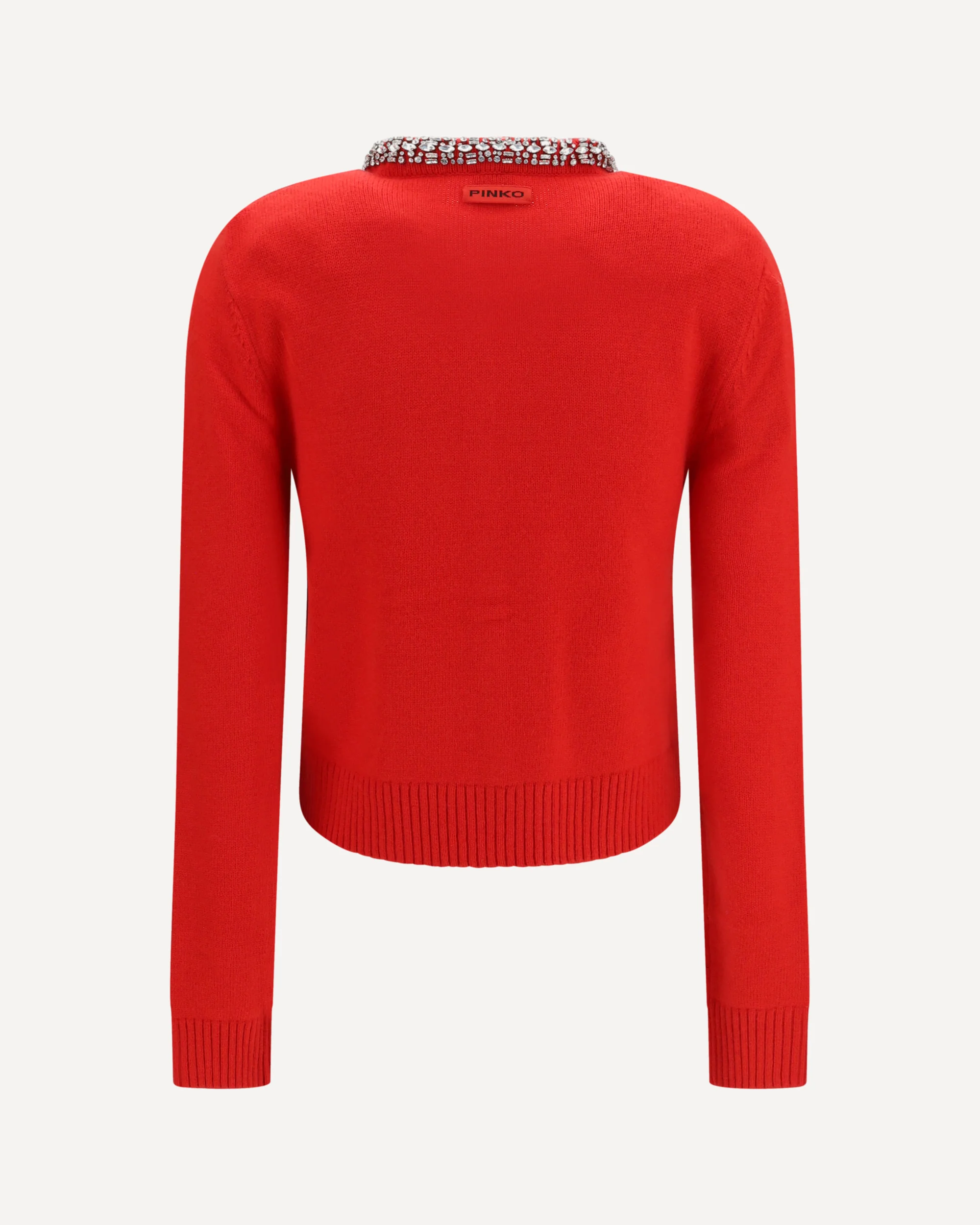 Colonia Cardigan with jewel collar - RED | Cheap Luxury Handbags Store,