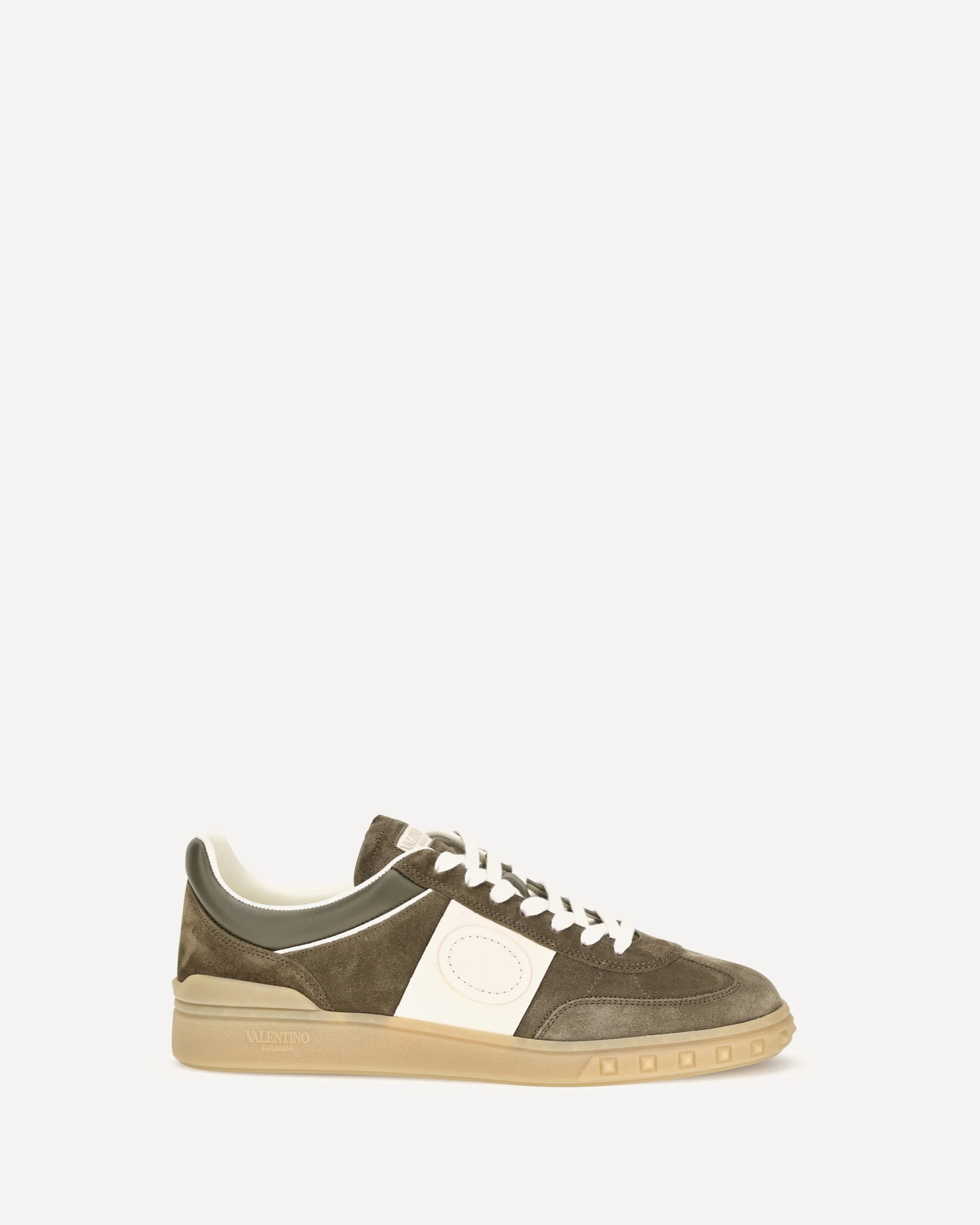 Low Top Upvillage Sneakers in suede split leather and nappa calfskin - KHAKI  | Cheap Luxury Handbags Store,