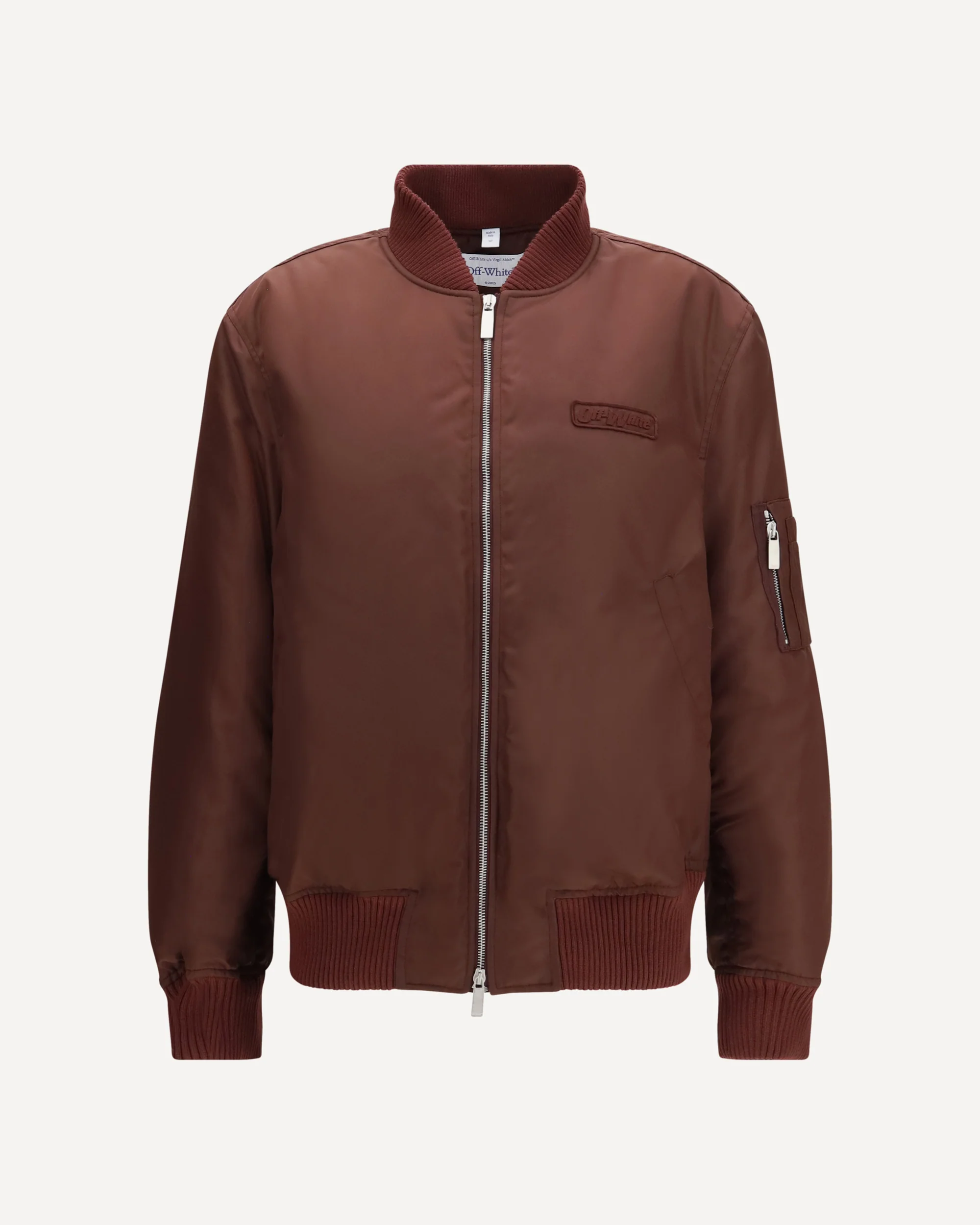 Embroidered logo nylon Bomber Jacket - BORDEAUX | Cheap Luxury Handbags Store,