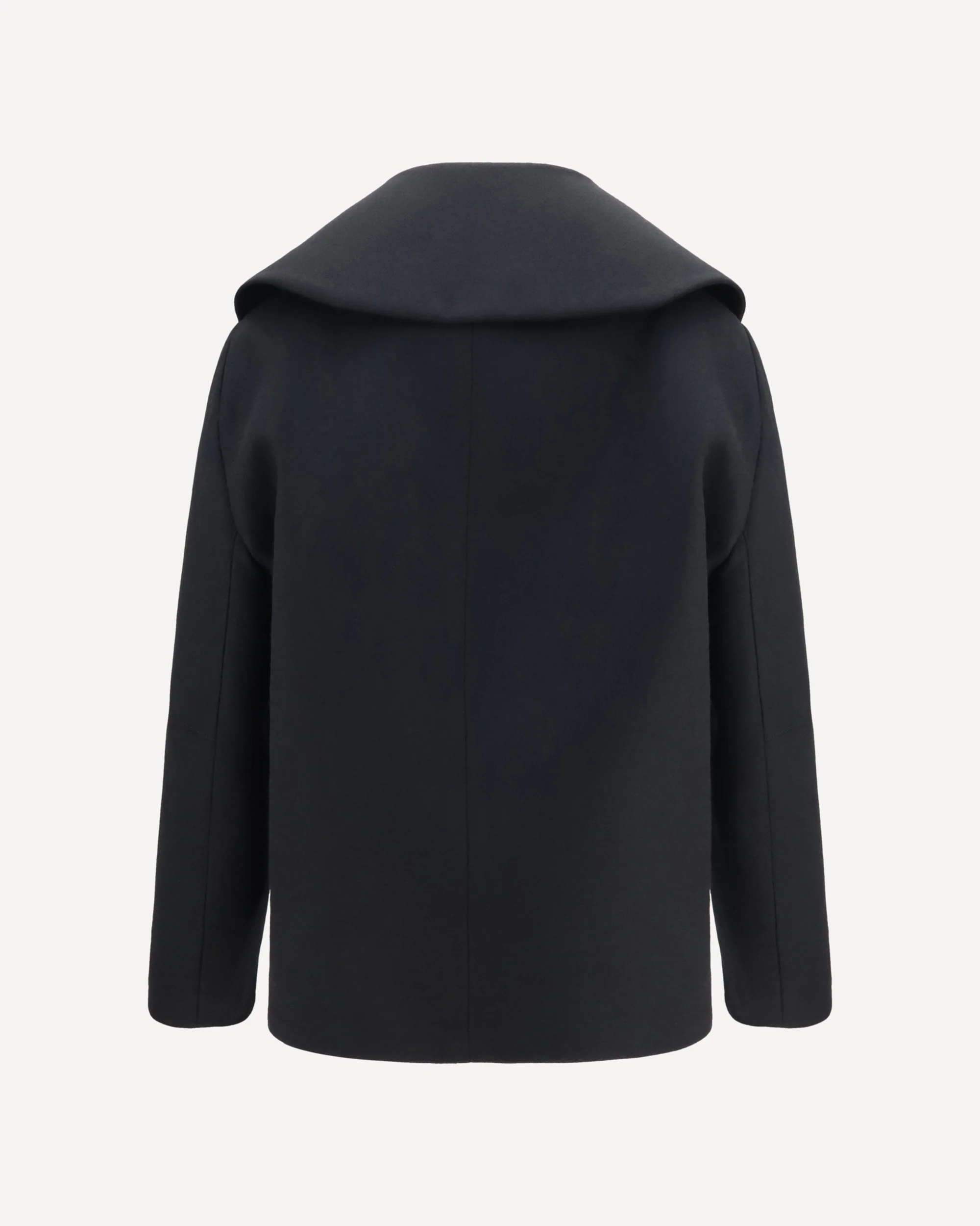 Structured high-neck Peacoat - BLACK | Cheap Luxury Handbags Store,