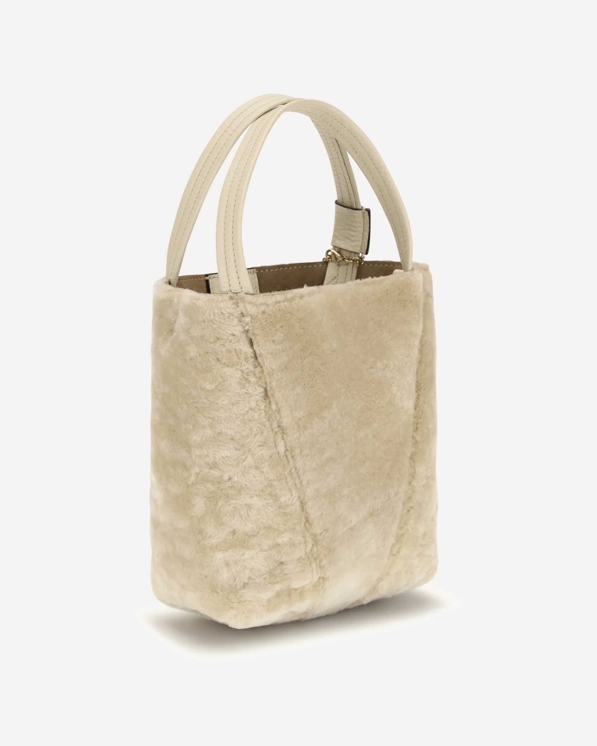 Spin bouclé Bucket Bag - CREAM | Cheap Luxury Handbags Store,