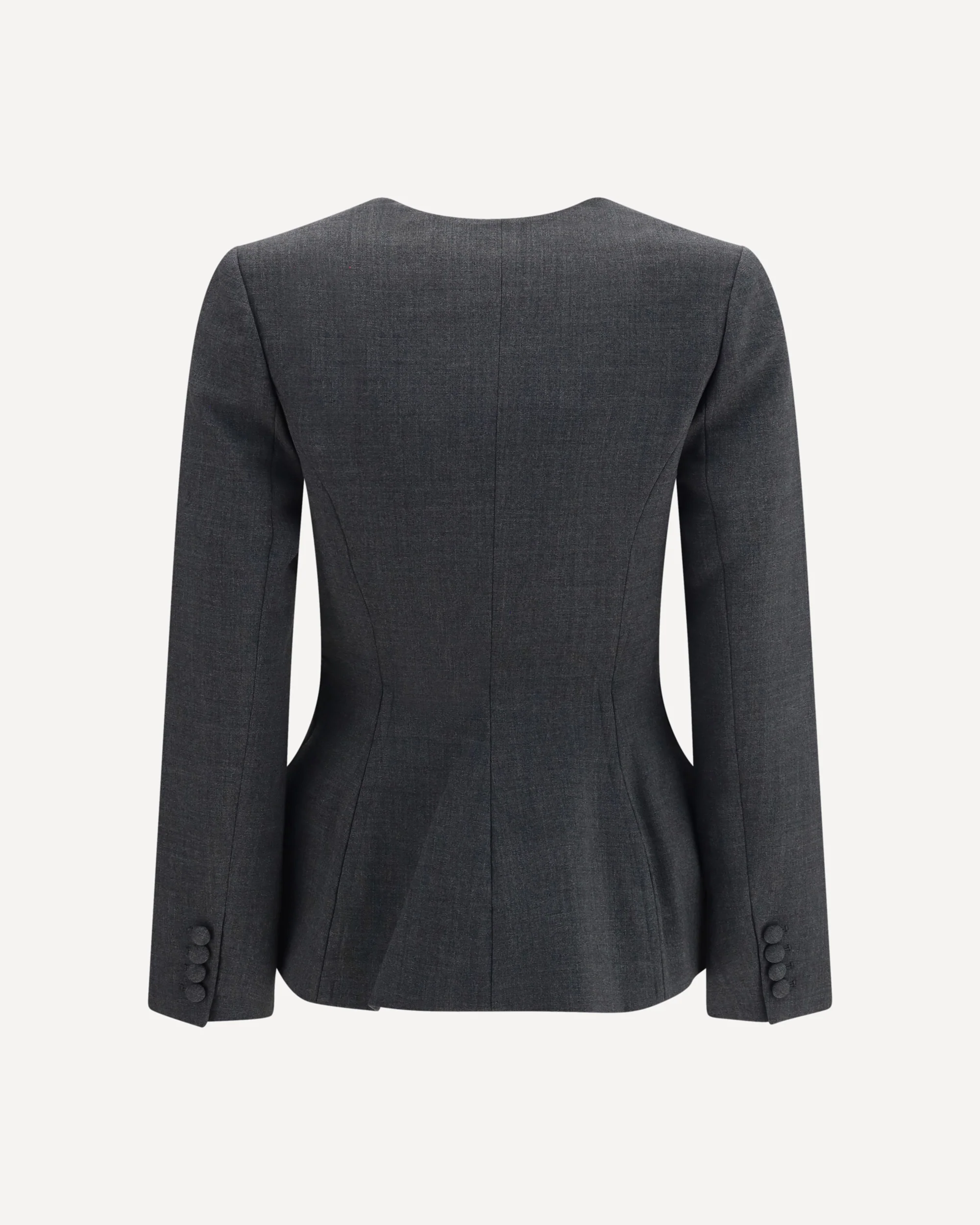Wool peplum Blazer - GREY | Cheap Luxury Handbags Store,